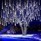 Kwaiffeo Meteor Shower Outdoor Christmas Lights 10 Tube 12 Inch White Waterproof